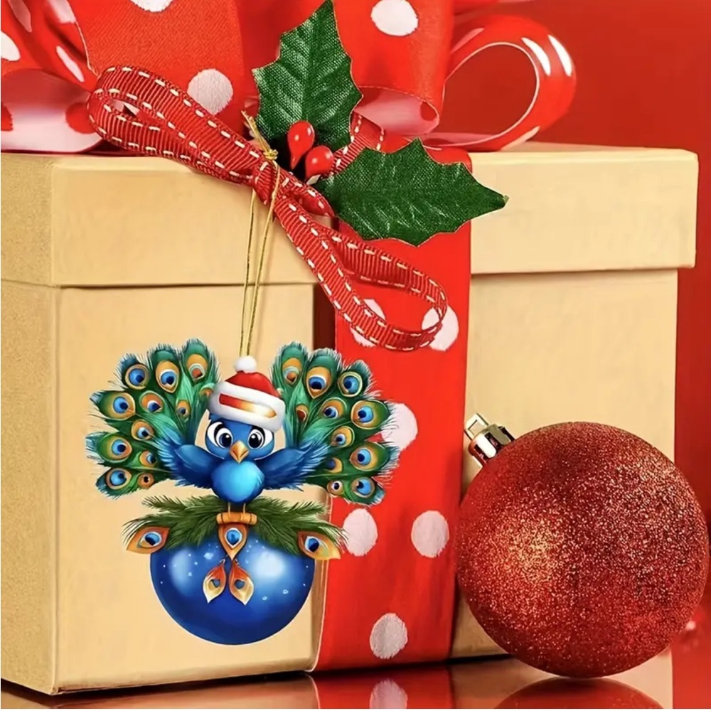 Baby Peacock Flat Christmas Hanging Acrylic 2D Ornament